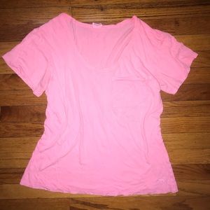 Oversized Fit Pocket Tee. Faded Island Wash Pink.